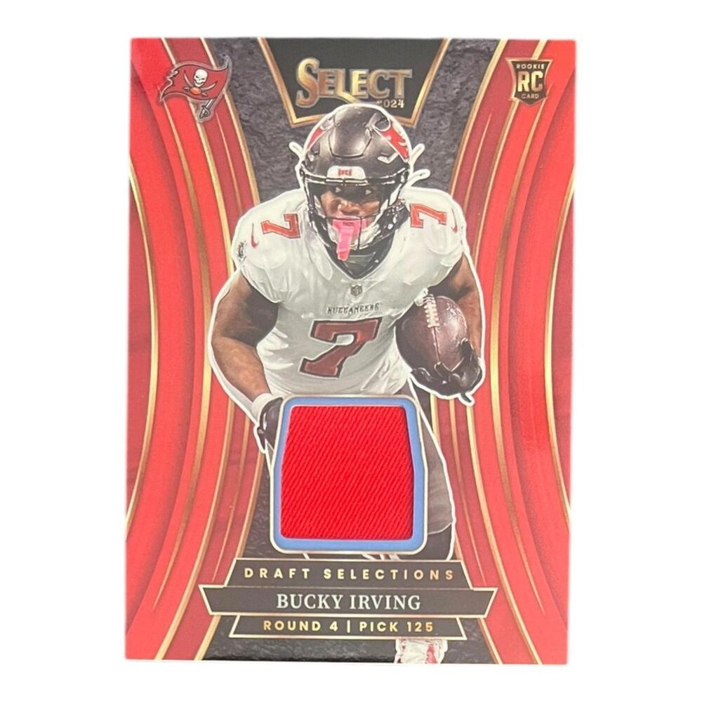 2024 Panini Select - Draft Selection Patch Bucky Irving #DSM-BIG Red Prizm (RC)